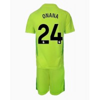 Manchester United Andre Onana #24 Målvakt Bortadräkt Barn 2024-25 Kortärmad (+ Korta byxor)